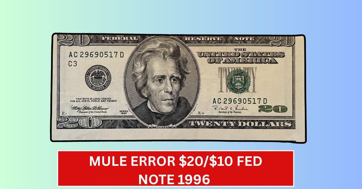 Mule Error $20/$10 Fed Note 1996 – How One Mistake Made a $161K Collectible